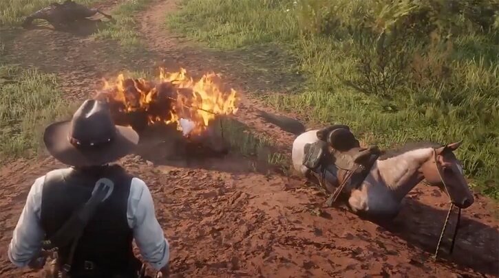 Red Dead Redemption 2'deki bir hata atları yakıyor