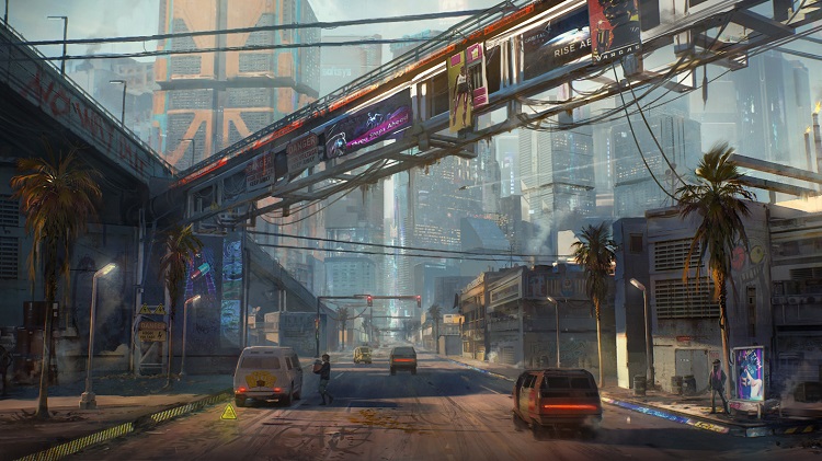 Cyberpunk 2077'nin sanayi bölgesi Santa Domingo'dan manzaralar
